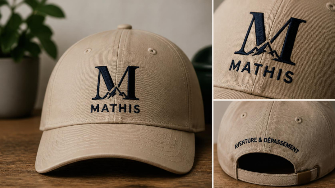 Broderie personnalisée réalisée sur une casquette