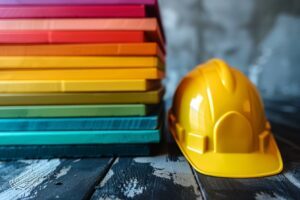 Photo d'un casque avec les couleurs des étiquettes énergétiques pour Ptitclic.net