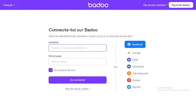 accéder compte badoo