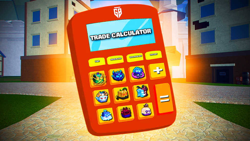 Interface du Blox Fruits Calculator avec options de calcul de valeurs et d’échanges