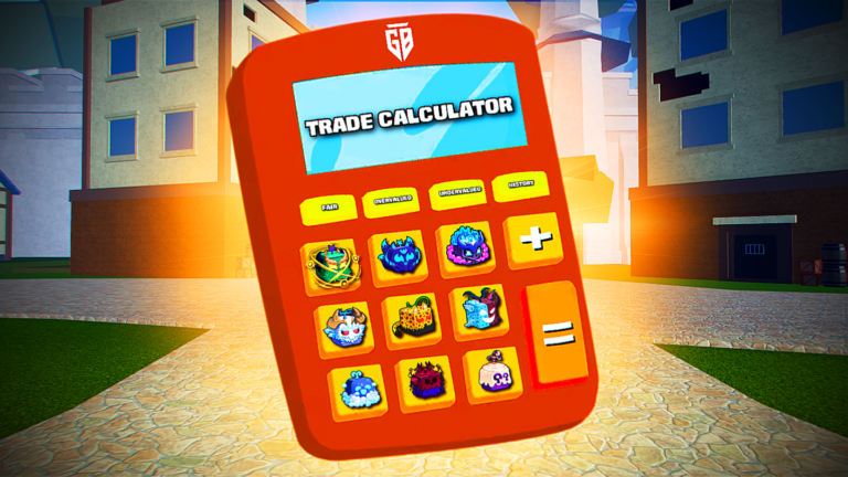 Interface du Blox Fruits Calculator avec options de calcul de valeurs et d’échanges