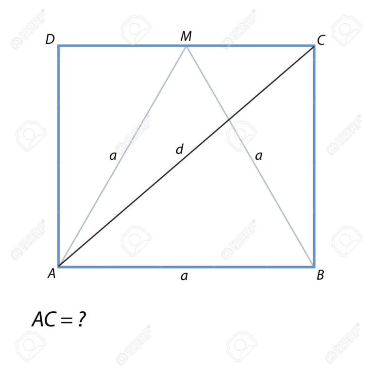 Illustration du calcul de la diagonale d’un rectangle avec un schéma explicatif