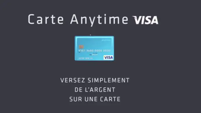 carte rechargeable prépayée anytime visa