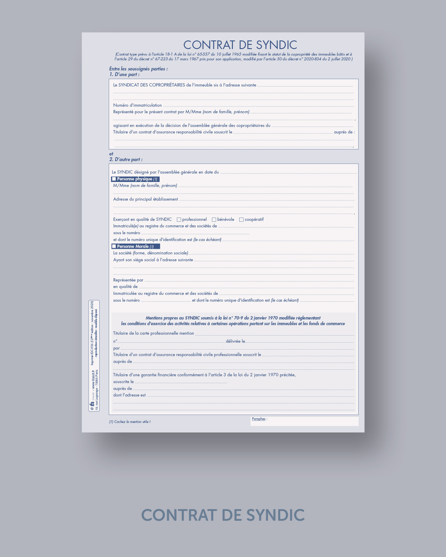 contrat de syndic modèle