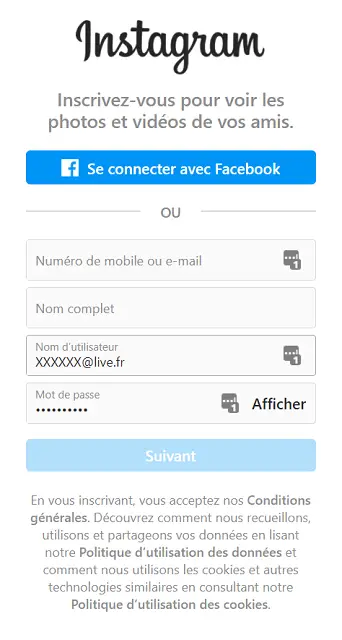 creer un compte instagram