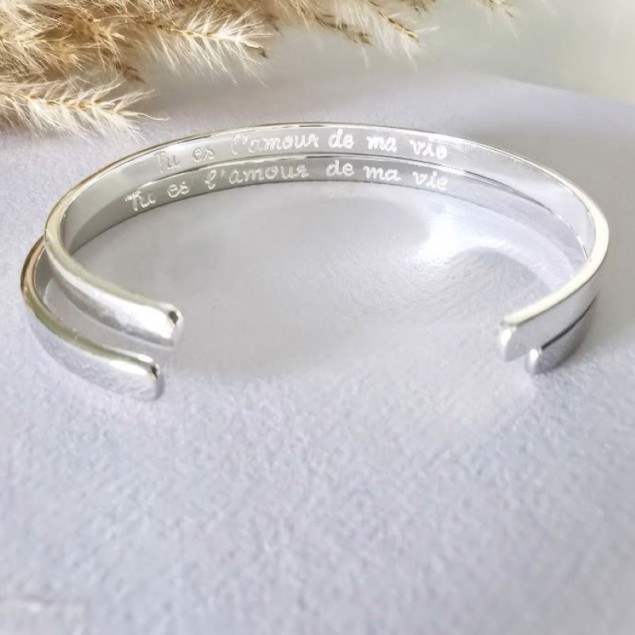 bracelet personnalisé argent jonc