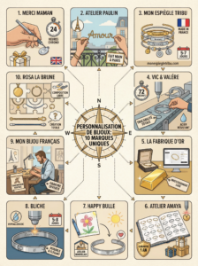 infographie des meilleurs boutiques de bracelet personnalisés