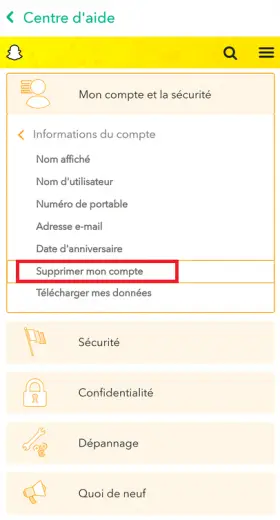 Supprimer Definitivement Compte Snapchat Ios Android
