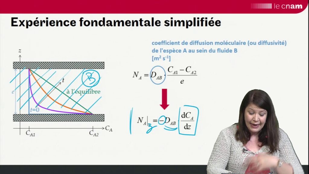 Illustration schématique du transfert de matière par diffusion selon la loi de Fick